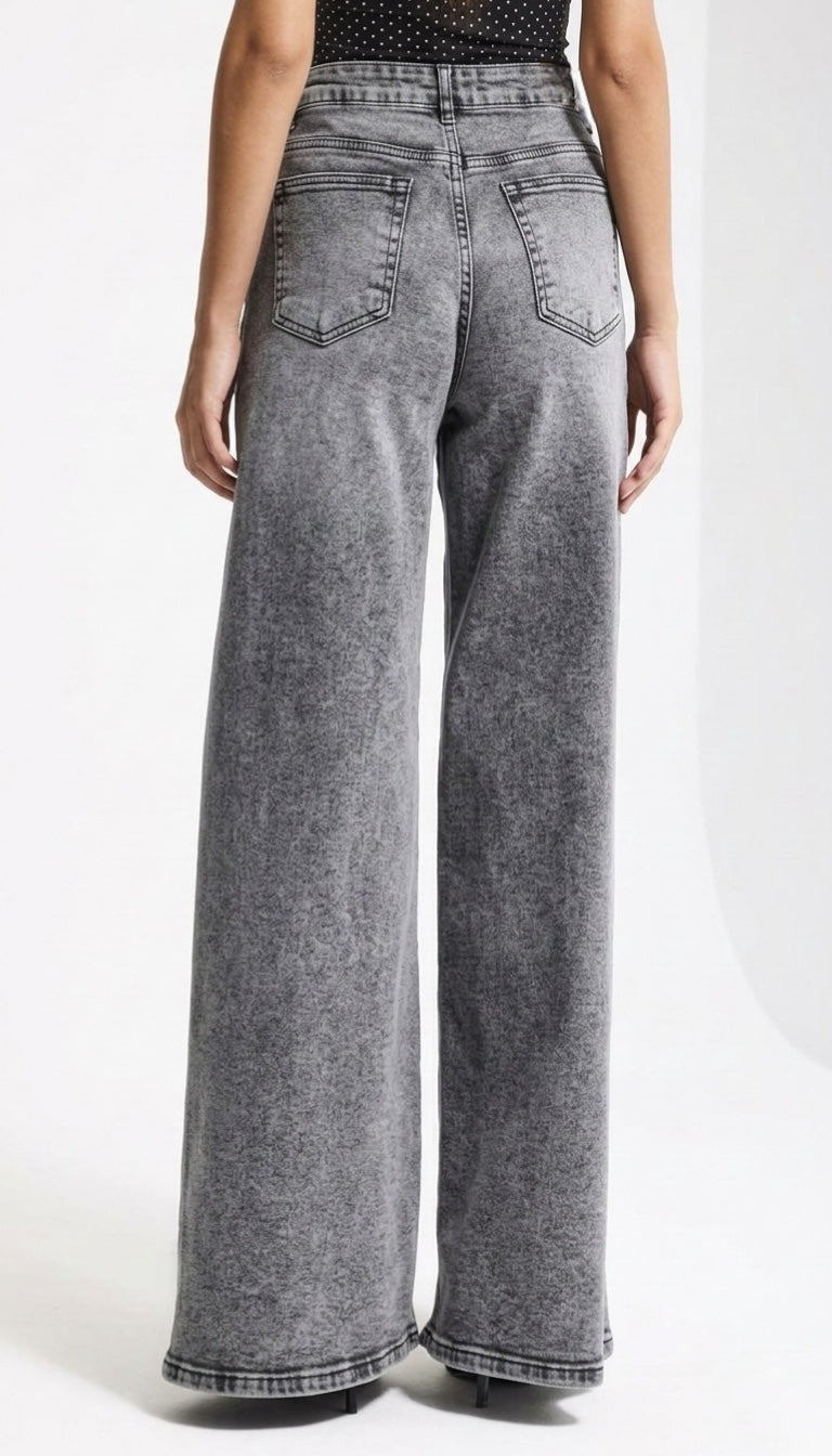 Essential Palazzo Jeans – Grey & White