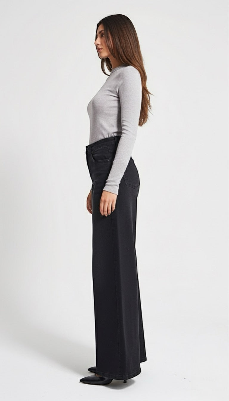 Palazzo Jeans - Washed Black