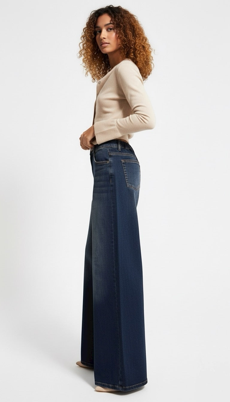 Palazzo Jeans - Classic Blue Wash