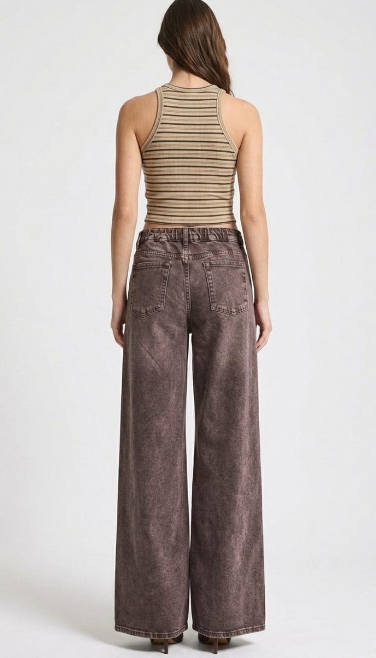 Vintro Signature Palazzo Jeans – Elastic Waist (4 Colors)