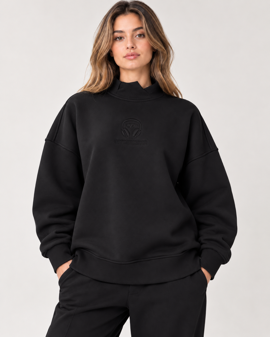 The Black Mock-Neck Sweatshirt