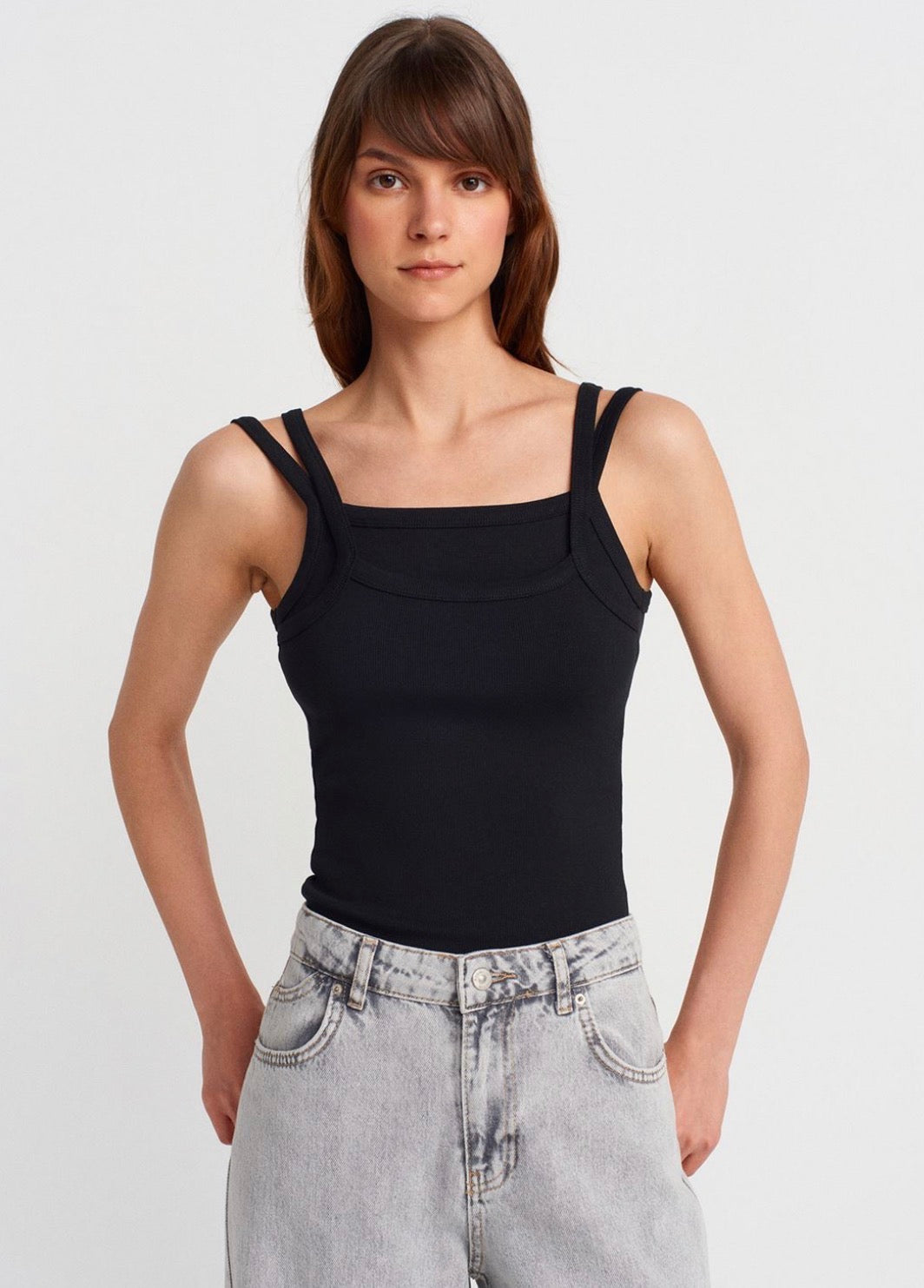 Contour Strap Ribbed Top – Sculpt Fit Essential