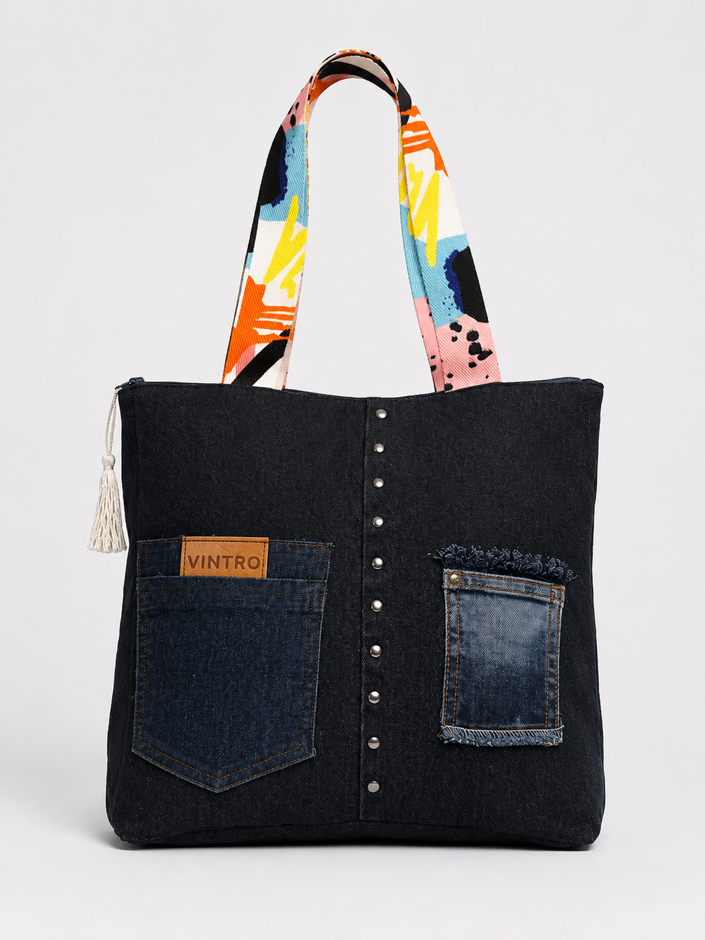 VINTRO Pop Denim Tote — Last one