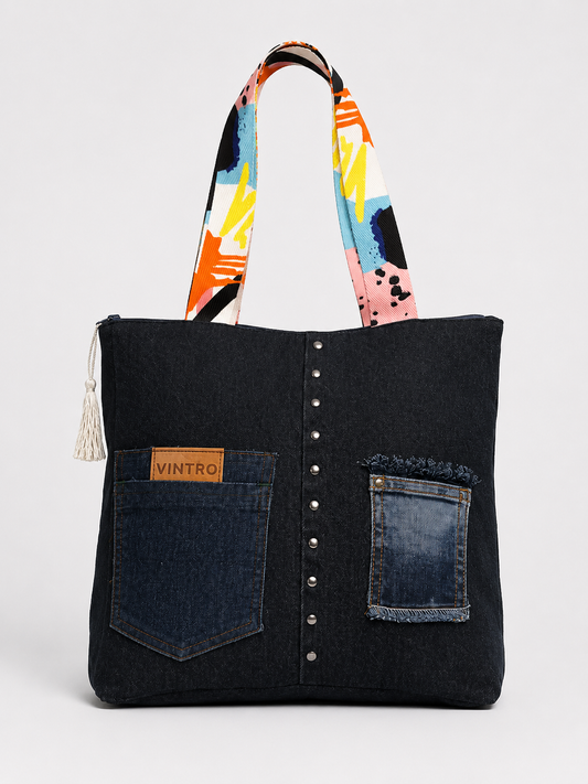VINTRO Pop Denim Tote — Last one
