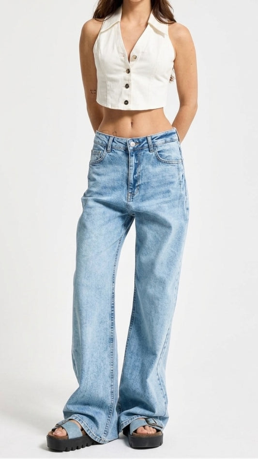 Horizon Wide Jeans – Light & Mid Wash