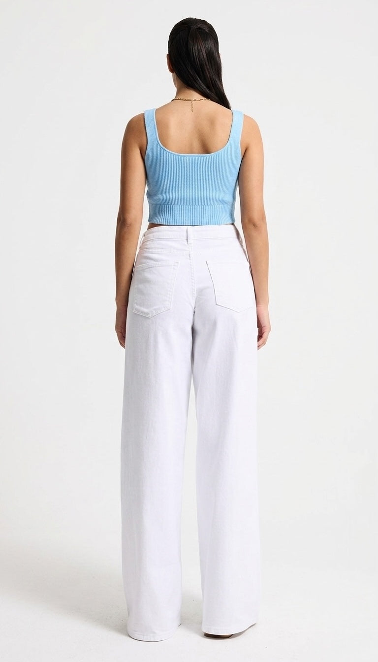 Essential Palazzo Jeans – Grey & White