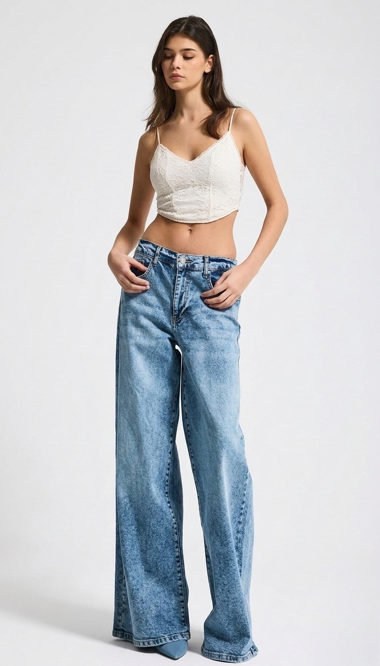 Vintro Signature Palazzo Jeans – Elastic Waist (4 Colors)