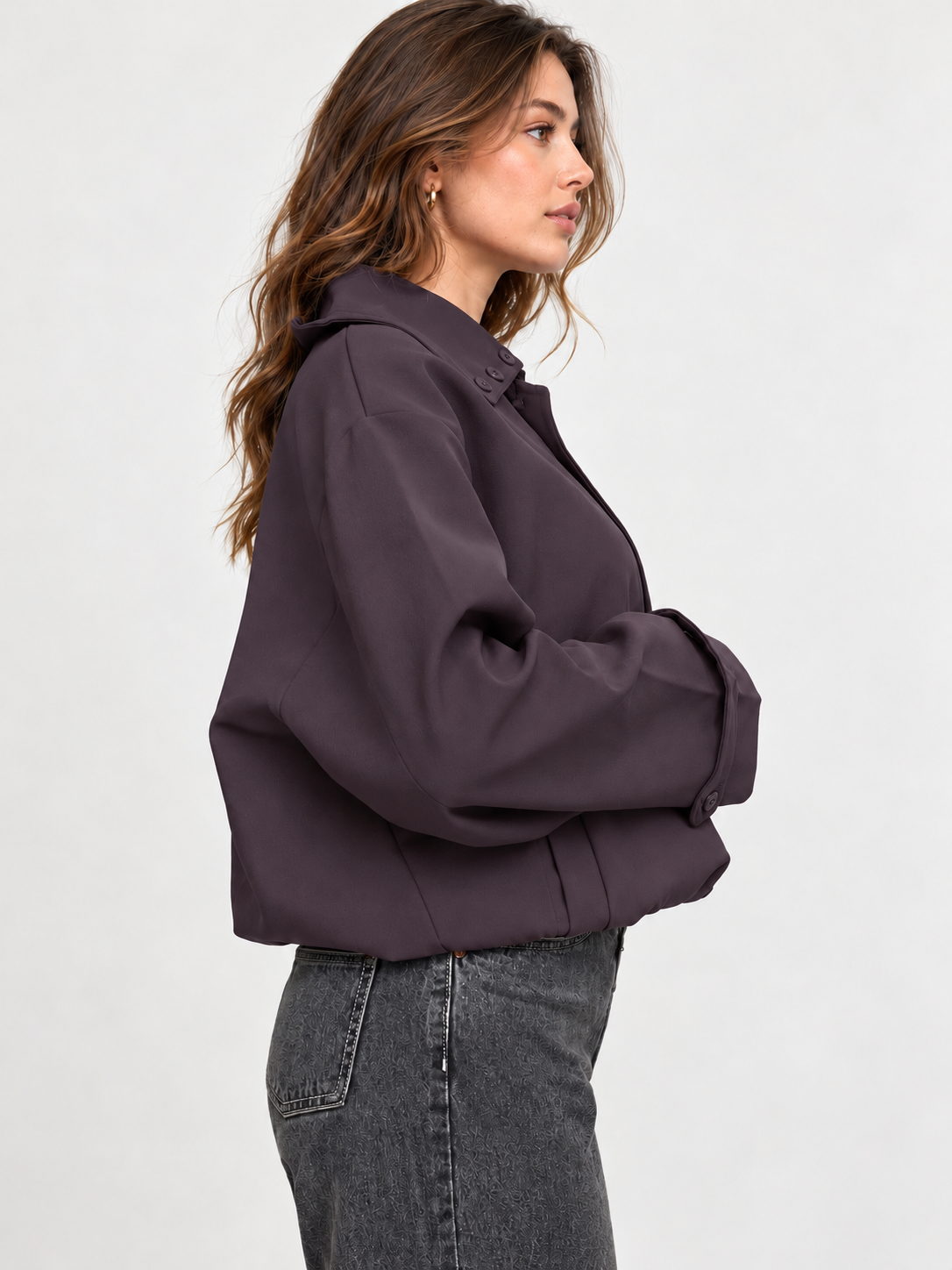 DUSTY PLUM COLLAR JACKET