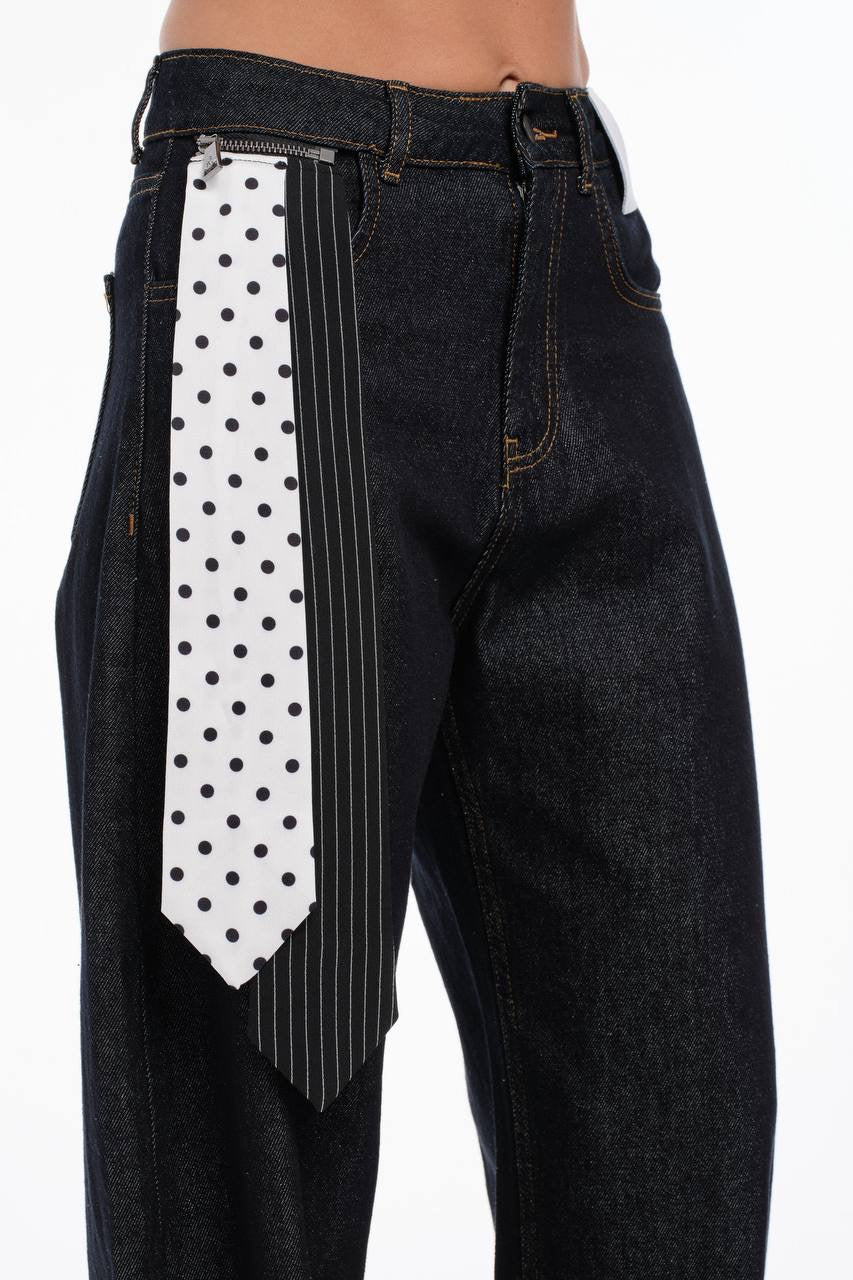 TW3 NightBlue Balloon Jeans with Scarf Detail