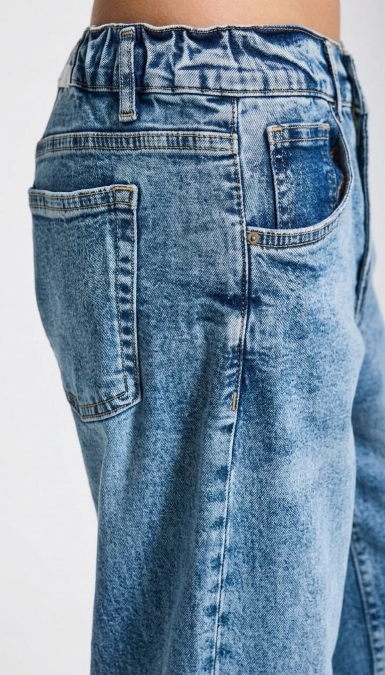 Vintro Signature Palazzo Jeans – Elastic Waist (4 Colors)