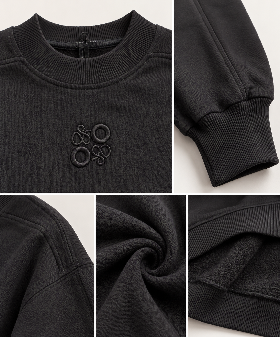 Monochrome Embroidered Sweatshirt
