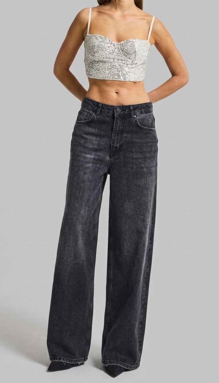 Urban Flow Baggy Jeans - Washed Grey & Blue