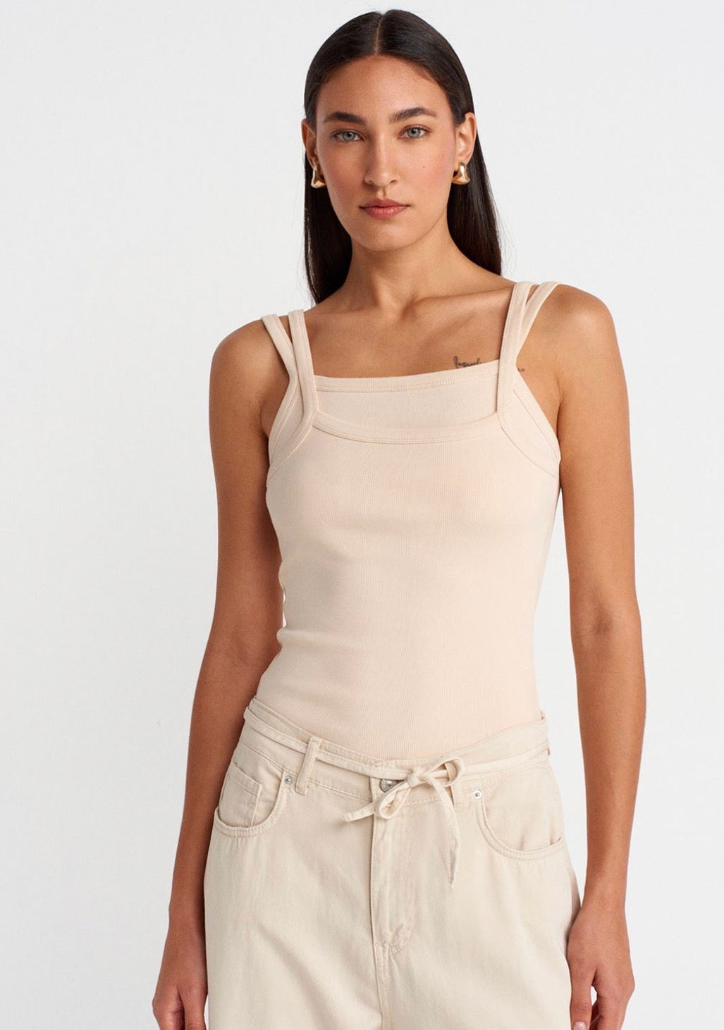 Contour Strap Ribbed Top – Sculpt Fit Essential