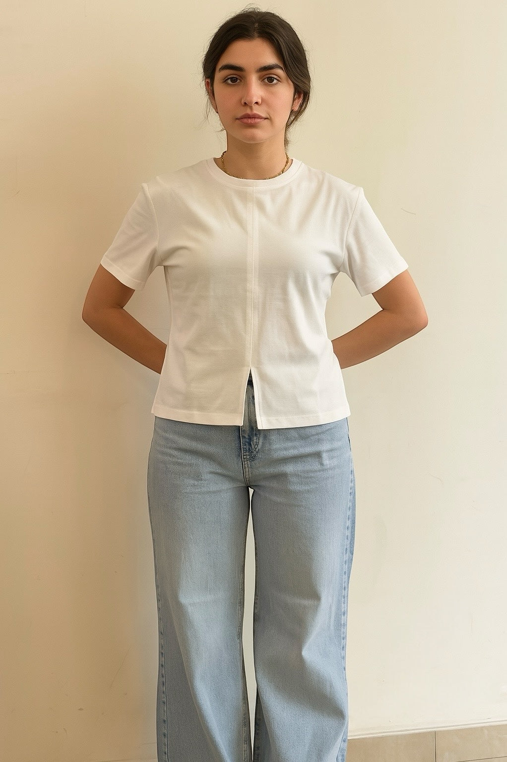 Split Front Structured Tee