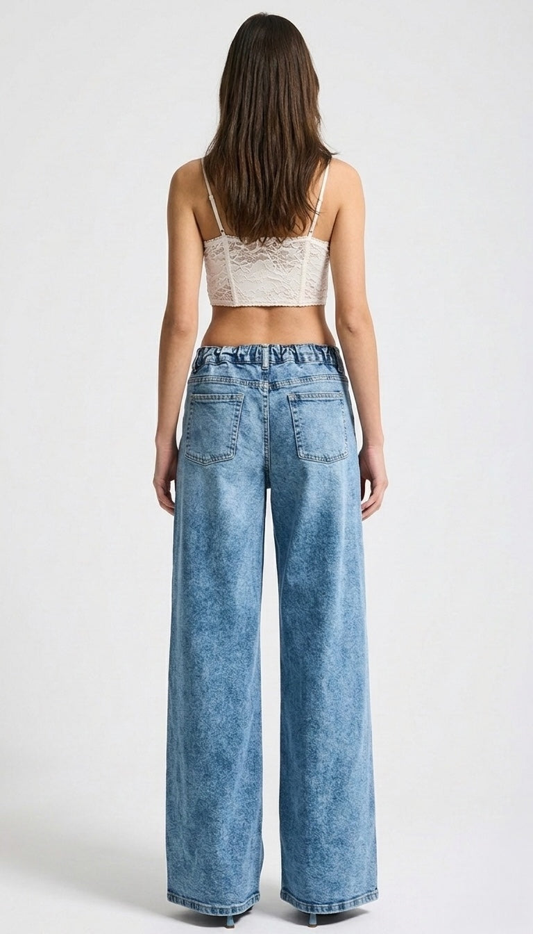 Vintro Signature Palazzo Jeans – Elastic Waist (4 Colors)