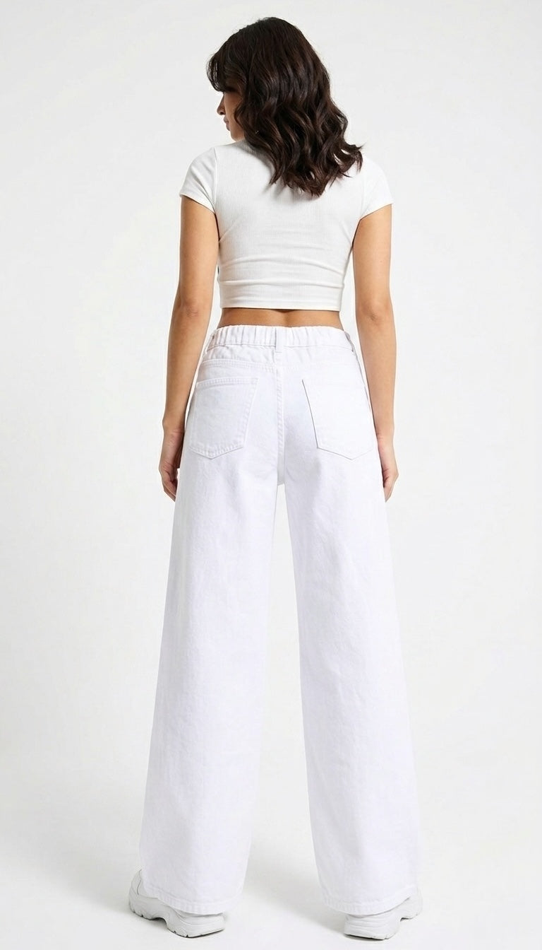 Vintro Signature Palazzo Jeans – Elastic Waist (4 Colors)