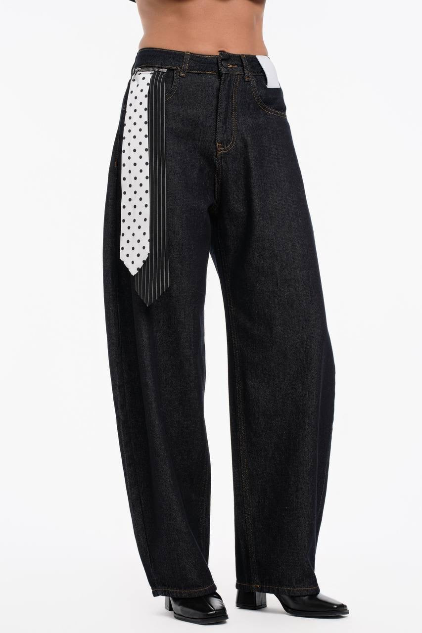 TW3 NightBlue Balloon Jeans with Scarf Detail
