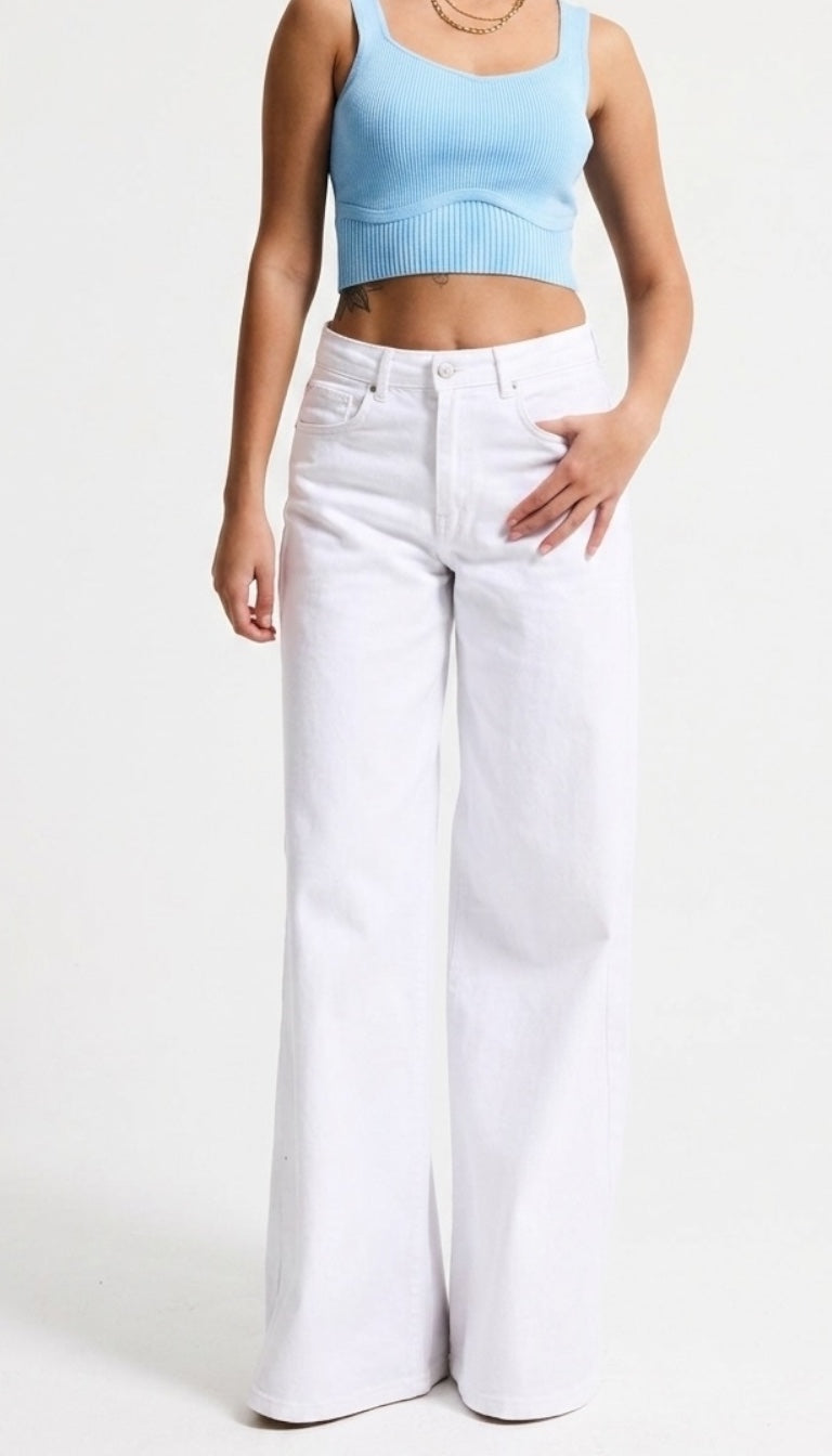 Essential Palazzo Jeans – Grey & White