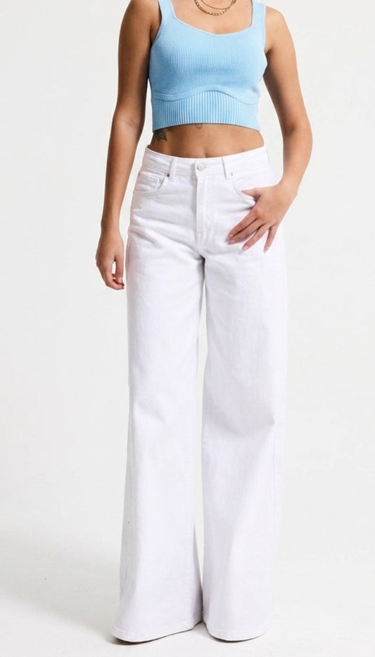 Essential Palazzo Jeans – Grey & White