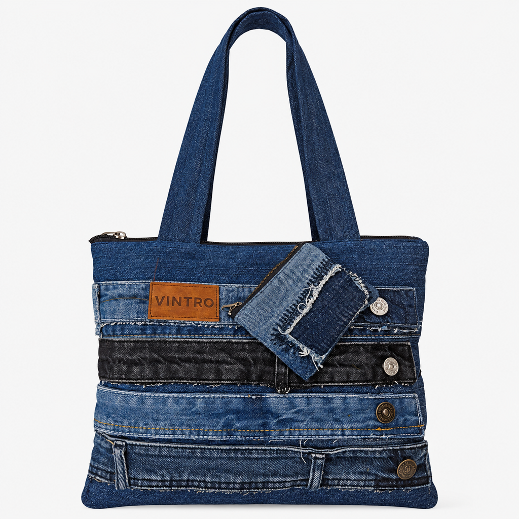 THE MULTI-BELT DENIM TOTE