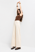 Cream Palazzo Jeans