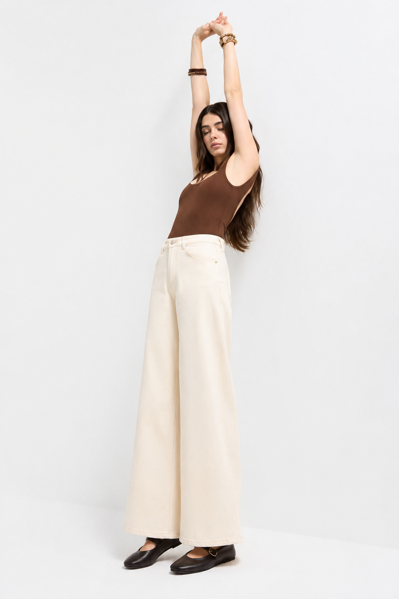Cream Palazzo Jeans