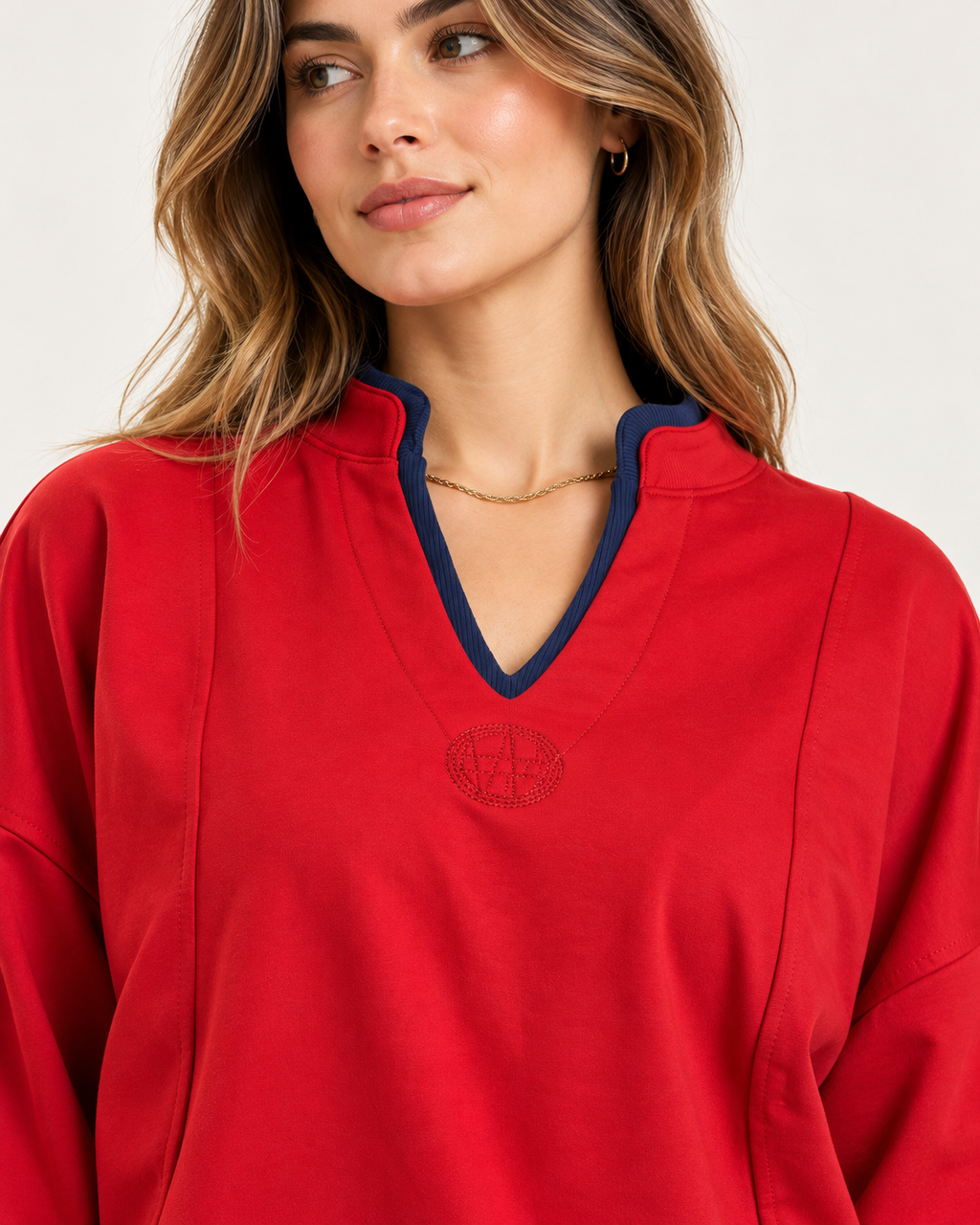 Contrast Collar Sweatshirt