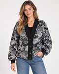 Monochrome Rose Cardigan