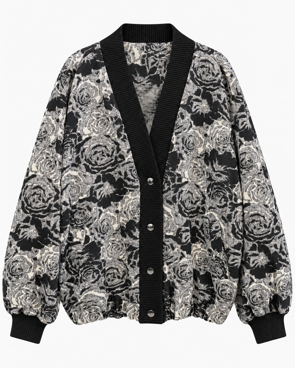 Monochrome Rose Cardigan