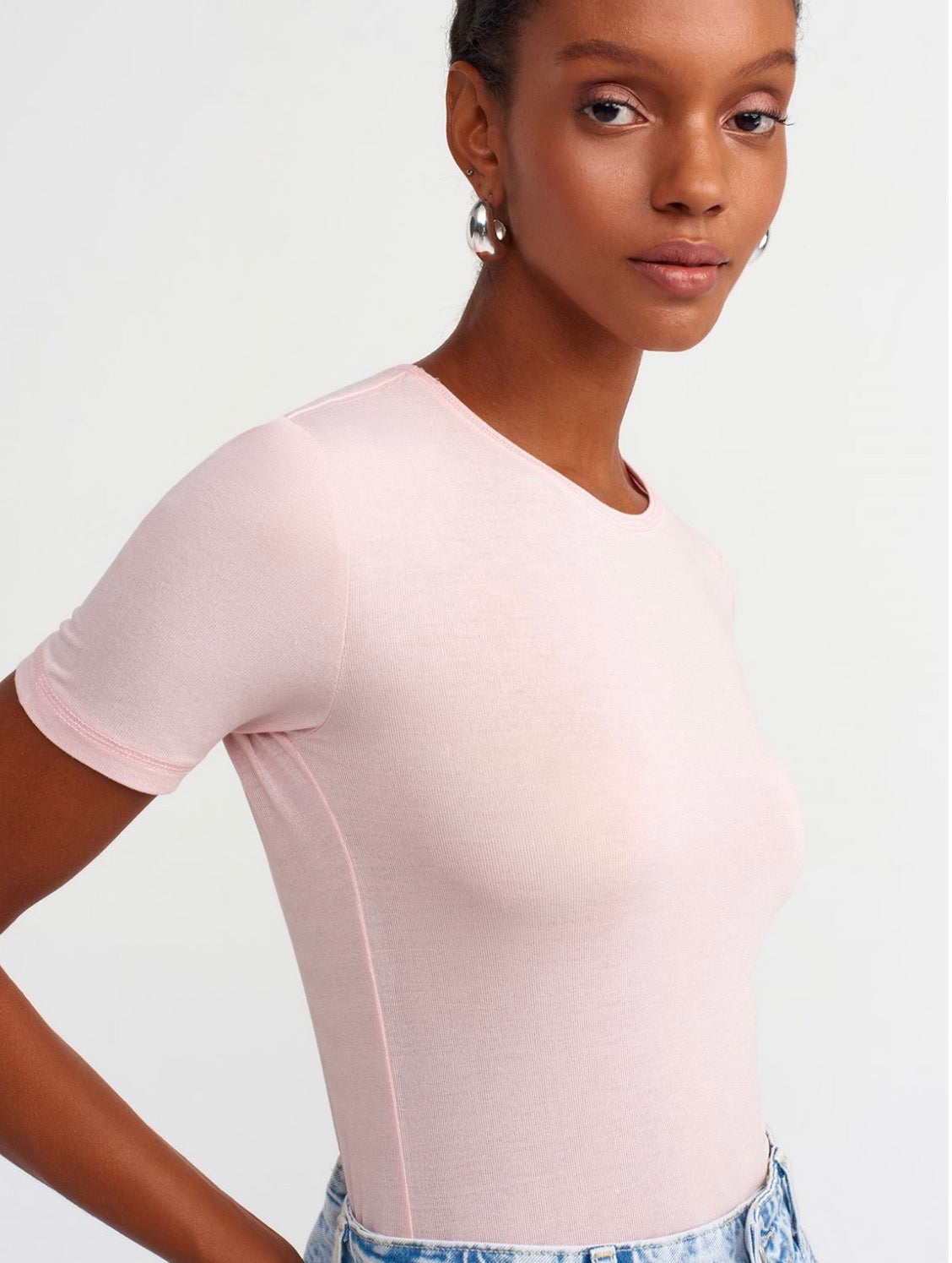 Sheer Skin Tee – Soft Blush