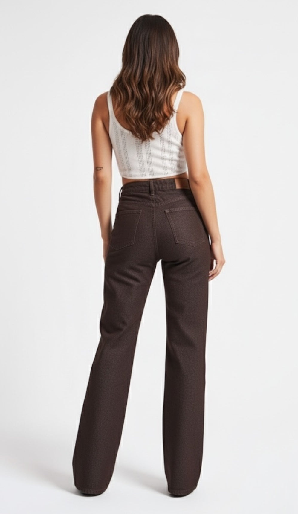 Mocha Heritage Straight Jeans — Size 36 only
