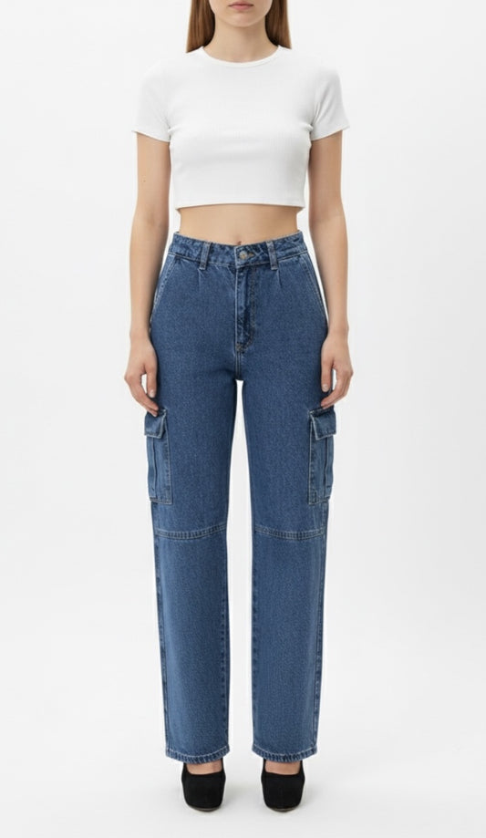 Denim Cargo Jeans