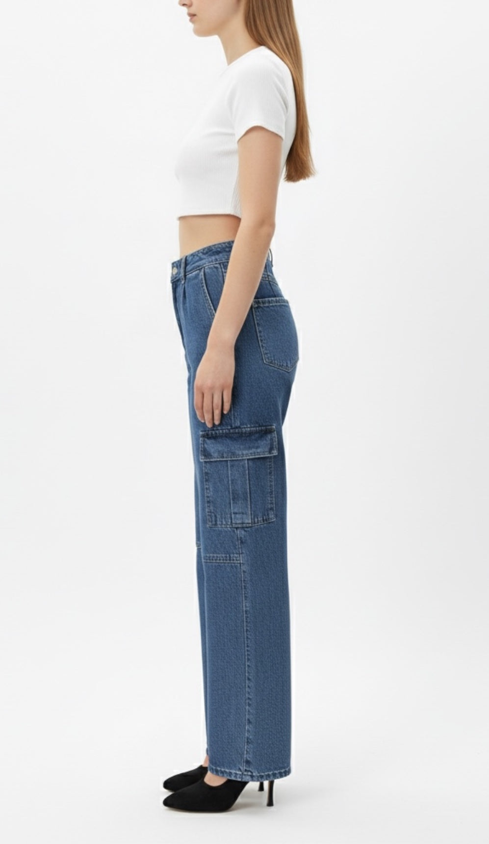 Denim Cargo Jeans