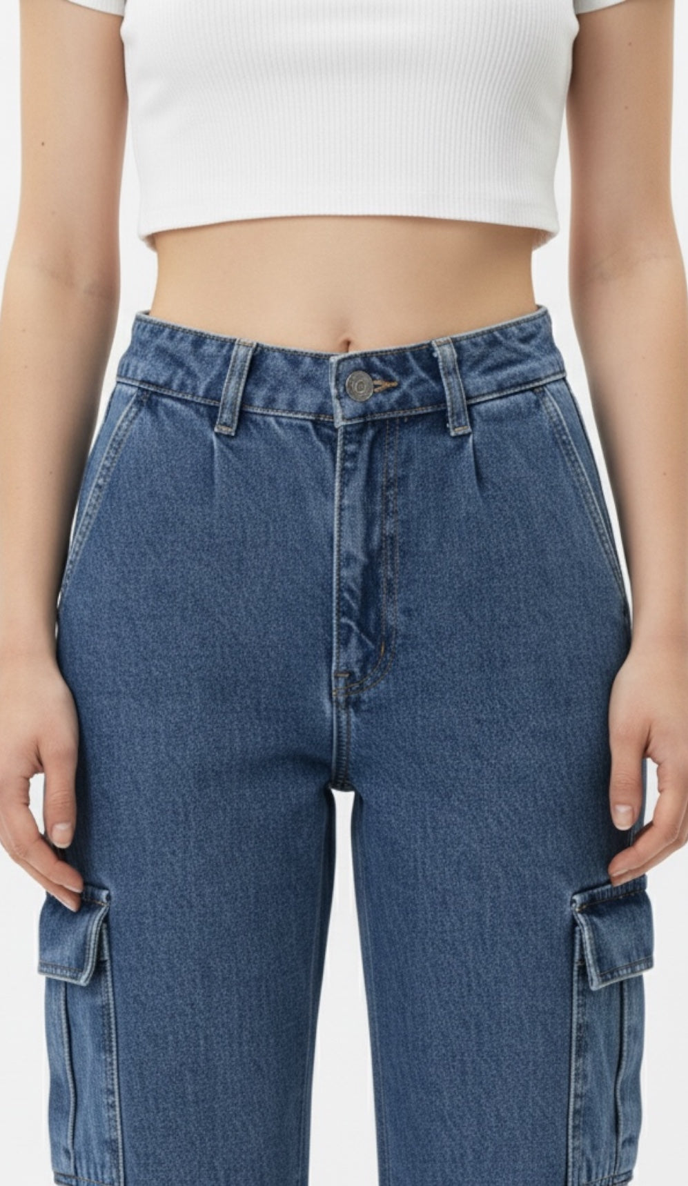 Denim Cargo Jeans