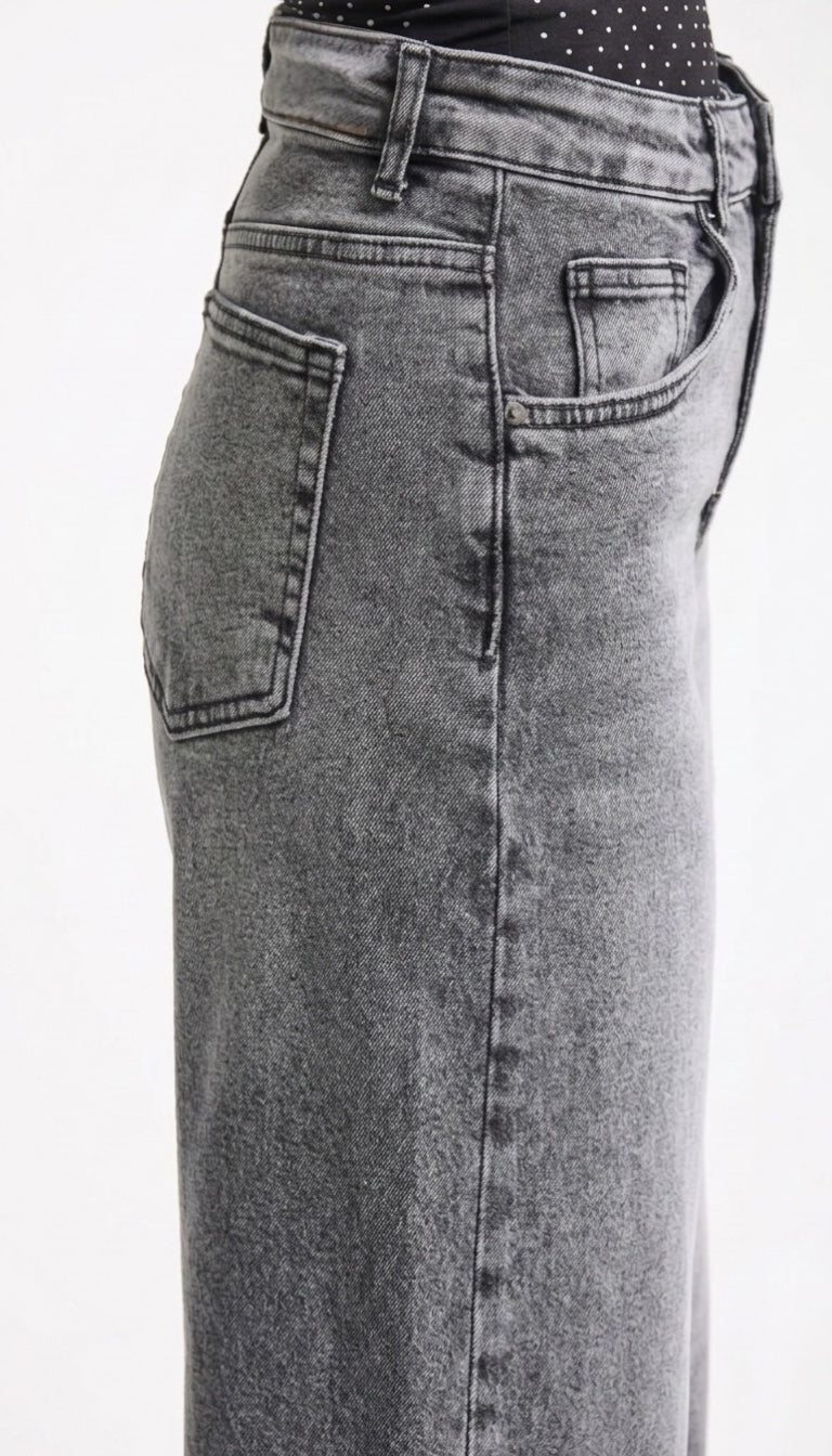 Essential Palazzo Jeans – Grey & White