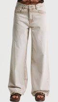 Beige Super Wide Leg Jeans — Size 36 only