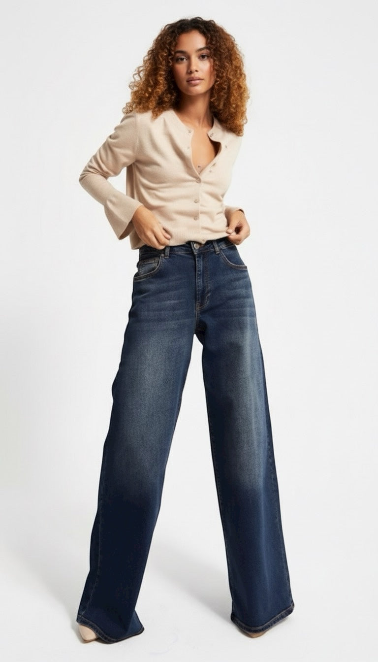 Palazzo Jeans - Classic Blue Wash