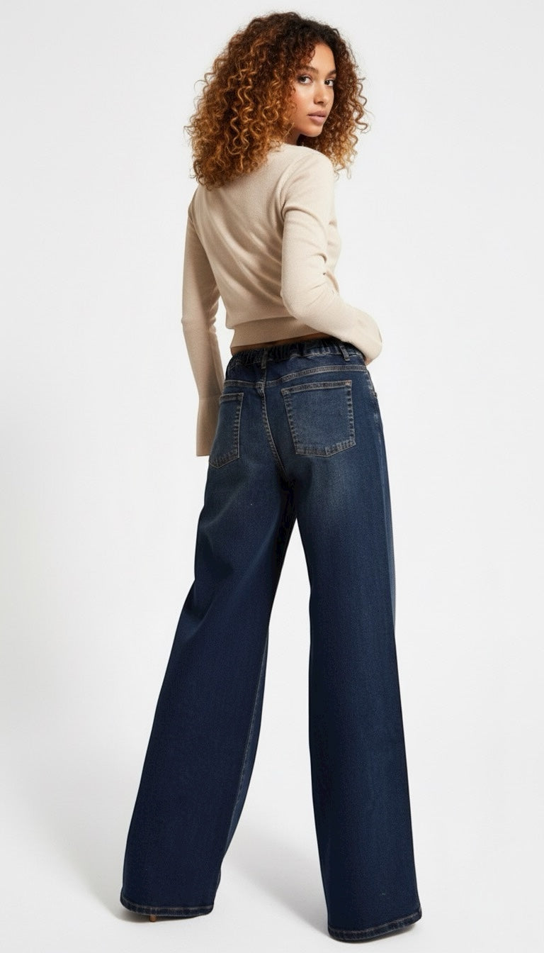 Palazzo Jeans - Classic Blue Wash