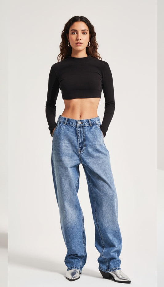 Skater Jeans – Mid Blue Wash