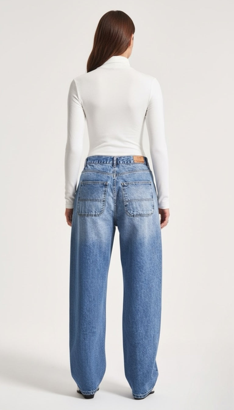 Skater Jeans – Mid Blue Wash — Sizes 34, 36