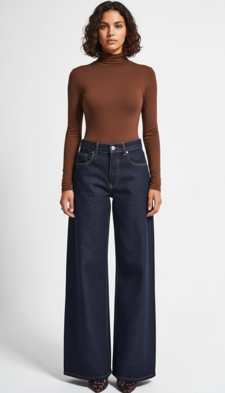 Palazzo Jeans – Dark Indigo | Classic Waist