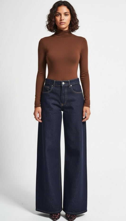 Palazzo Jeans – Dark Indigo | Classic Waist