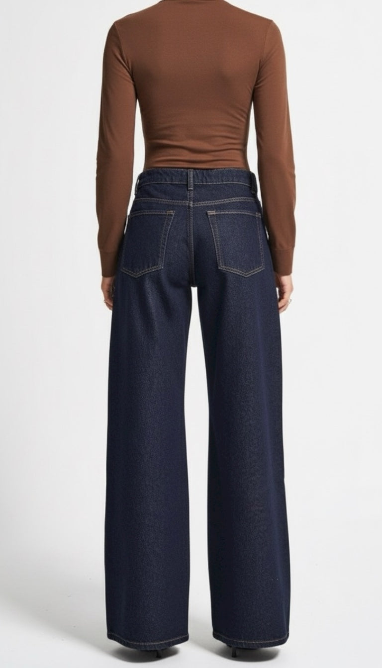 Palazzo Jeans – Dark Indigo | Classic Waist