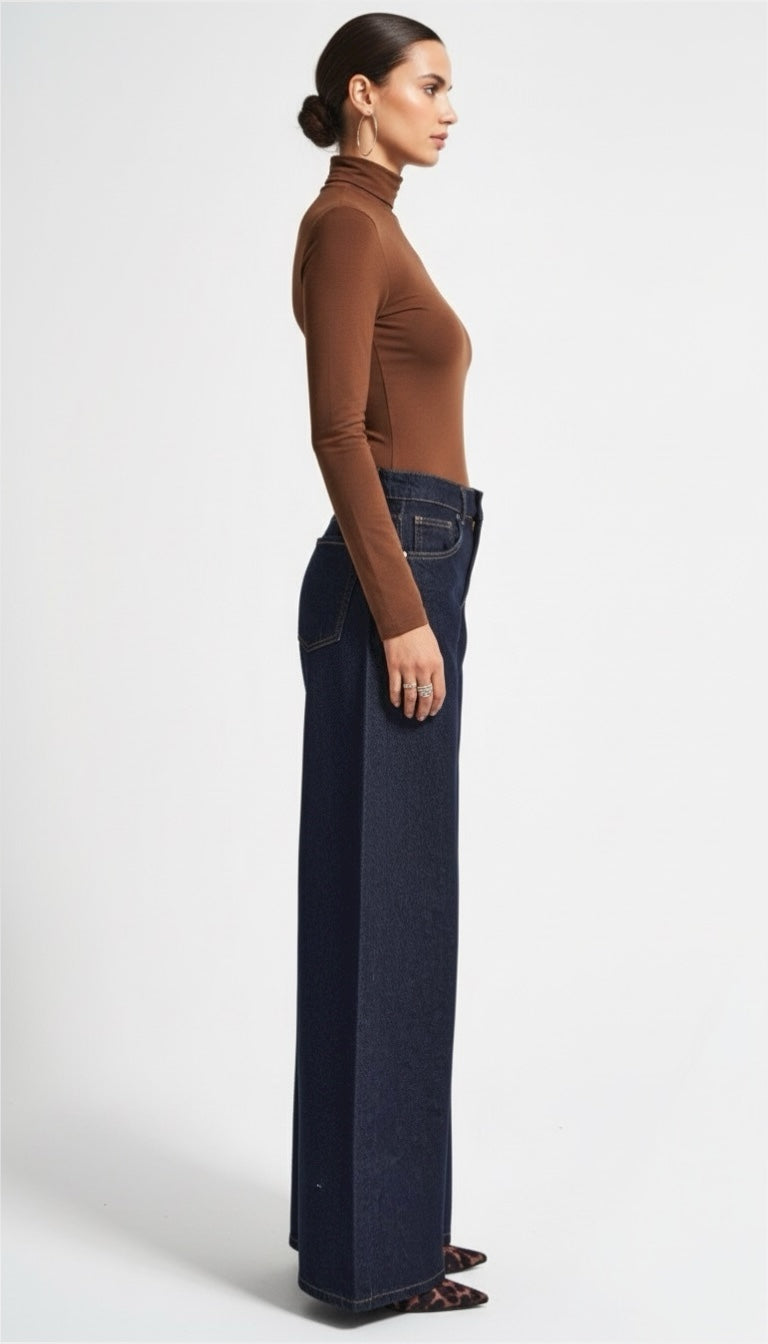 Palazzo Jeans – Dark Indigo | Classic Waist