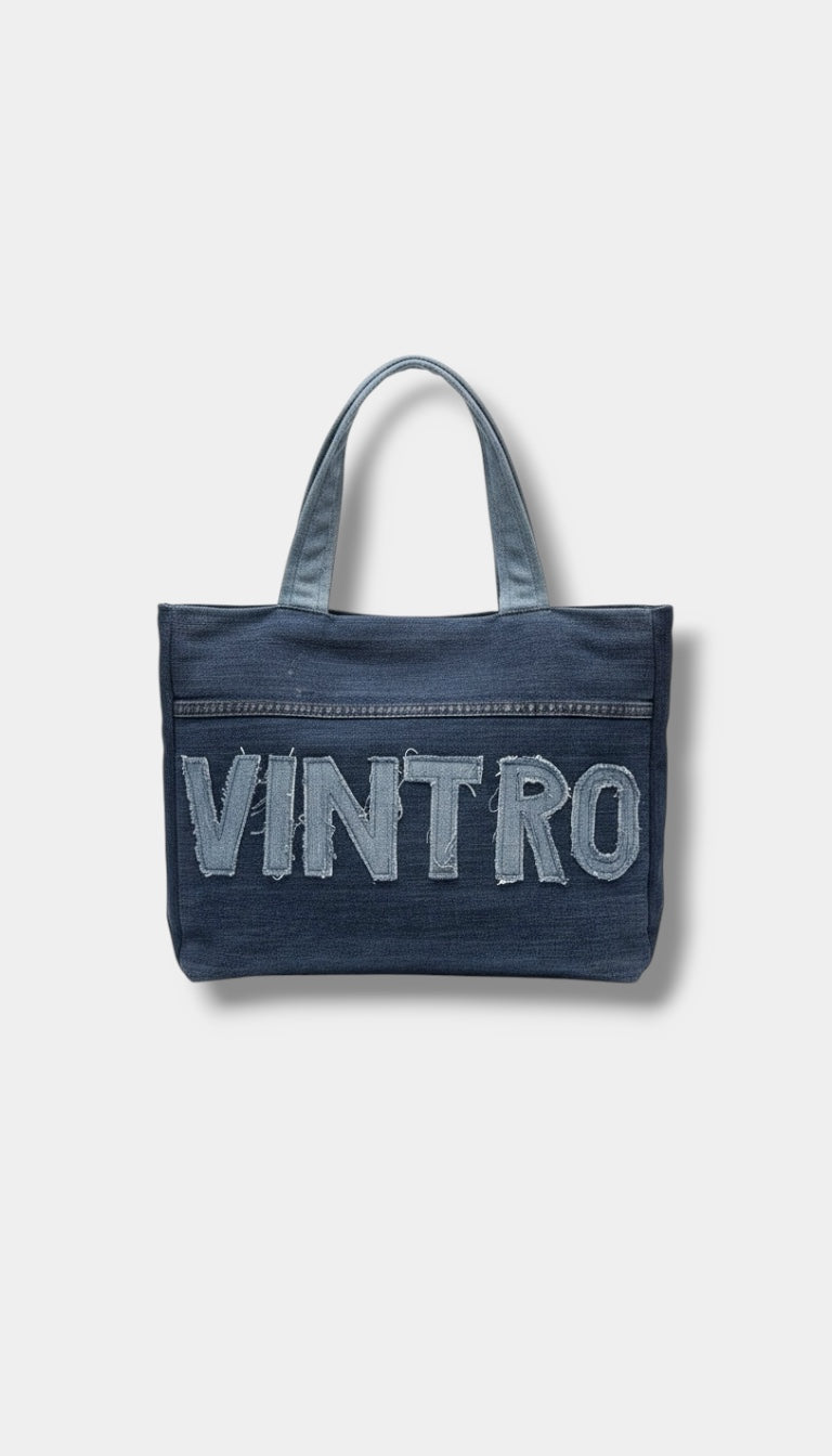 VINTRO Denim Tote Bag – Vintage Blue