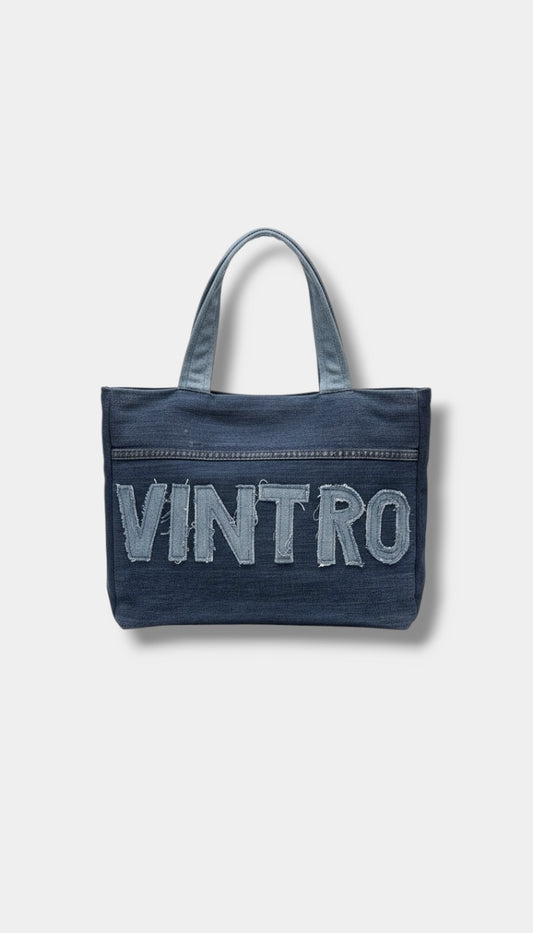 VINTRO Denim Tote Bag – Vintage Blue