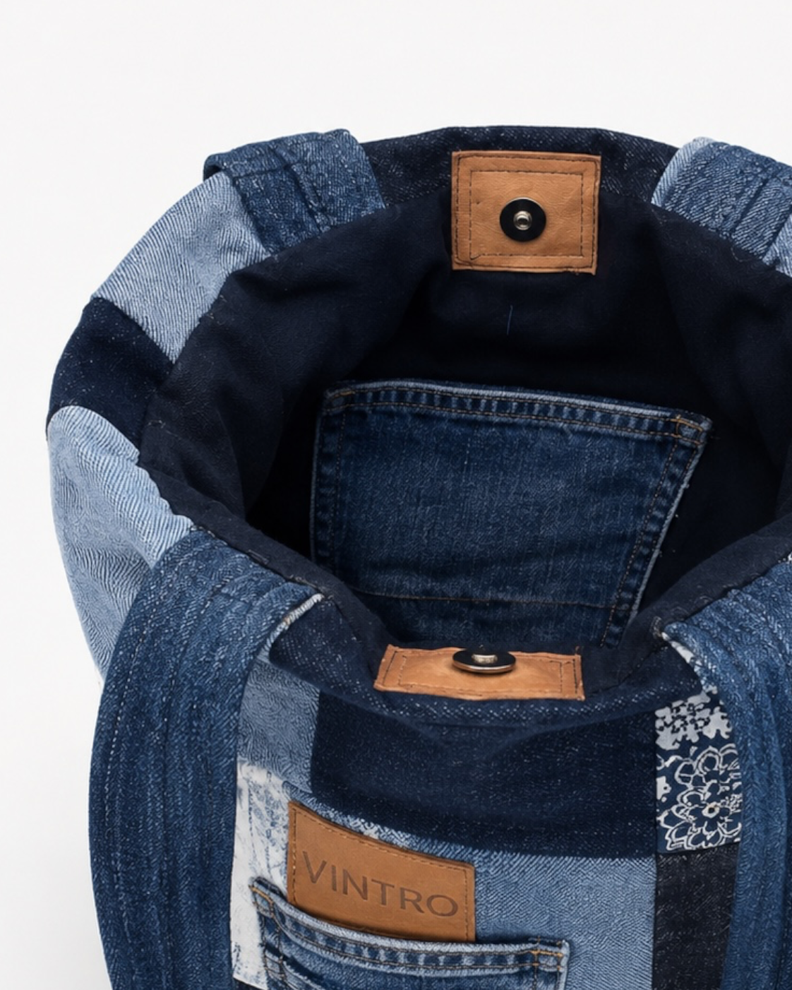 VINTRO Patchwork Denim Tote