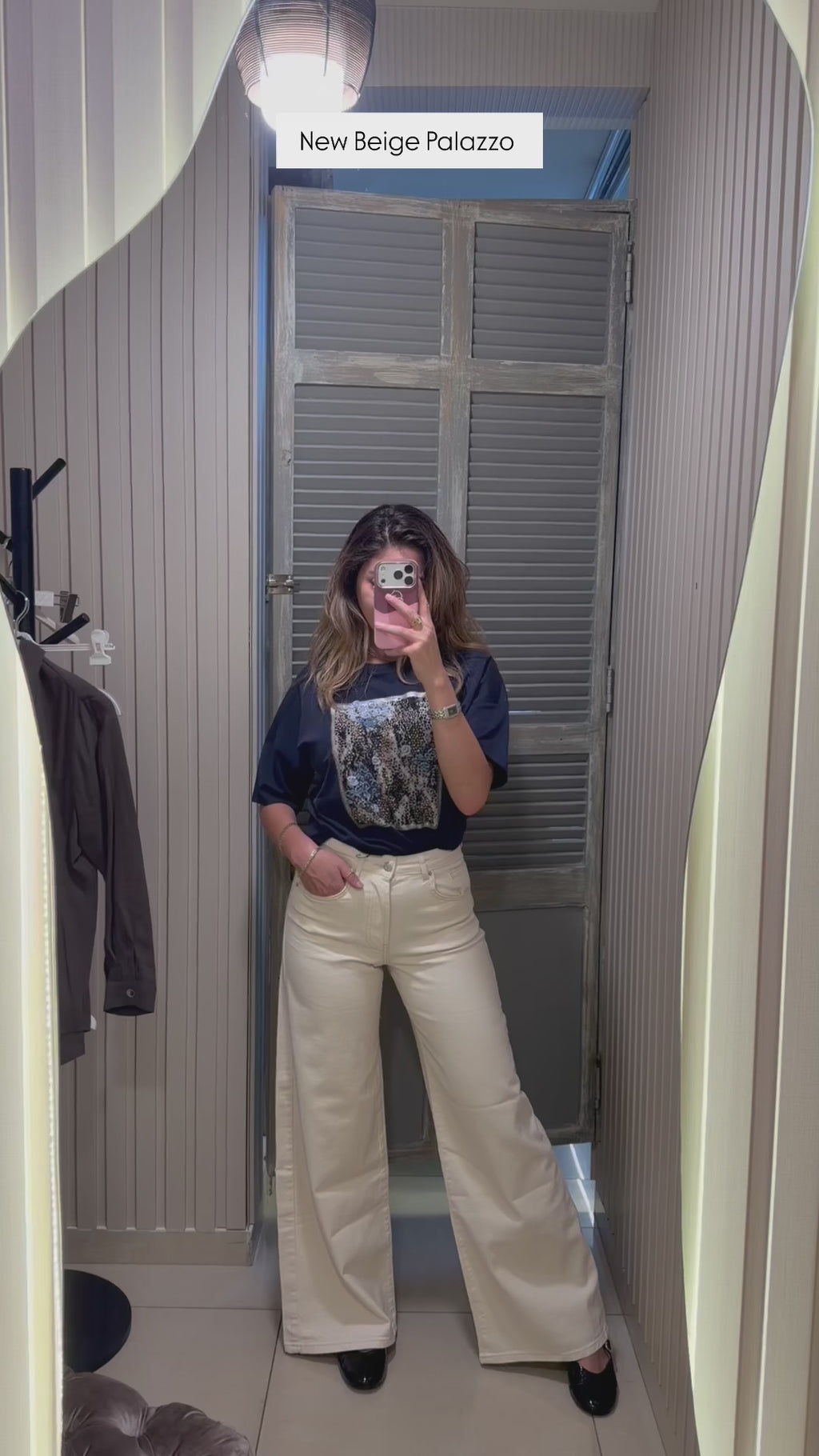 Cream Palazzo Jeans