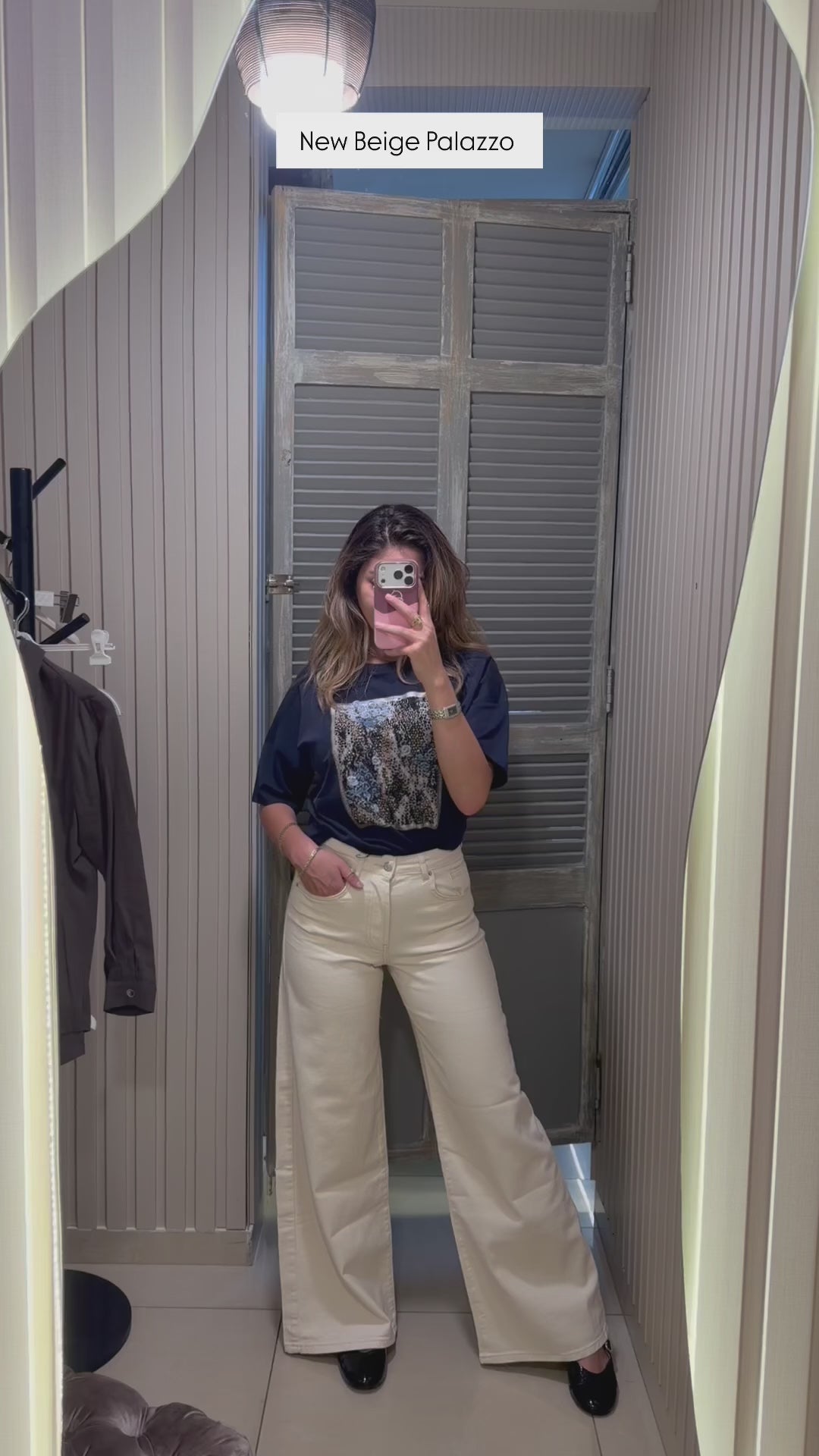 Cream Palazzo Jeans